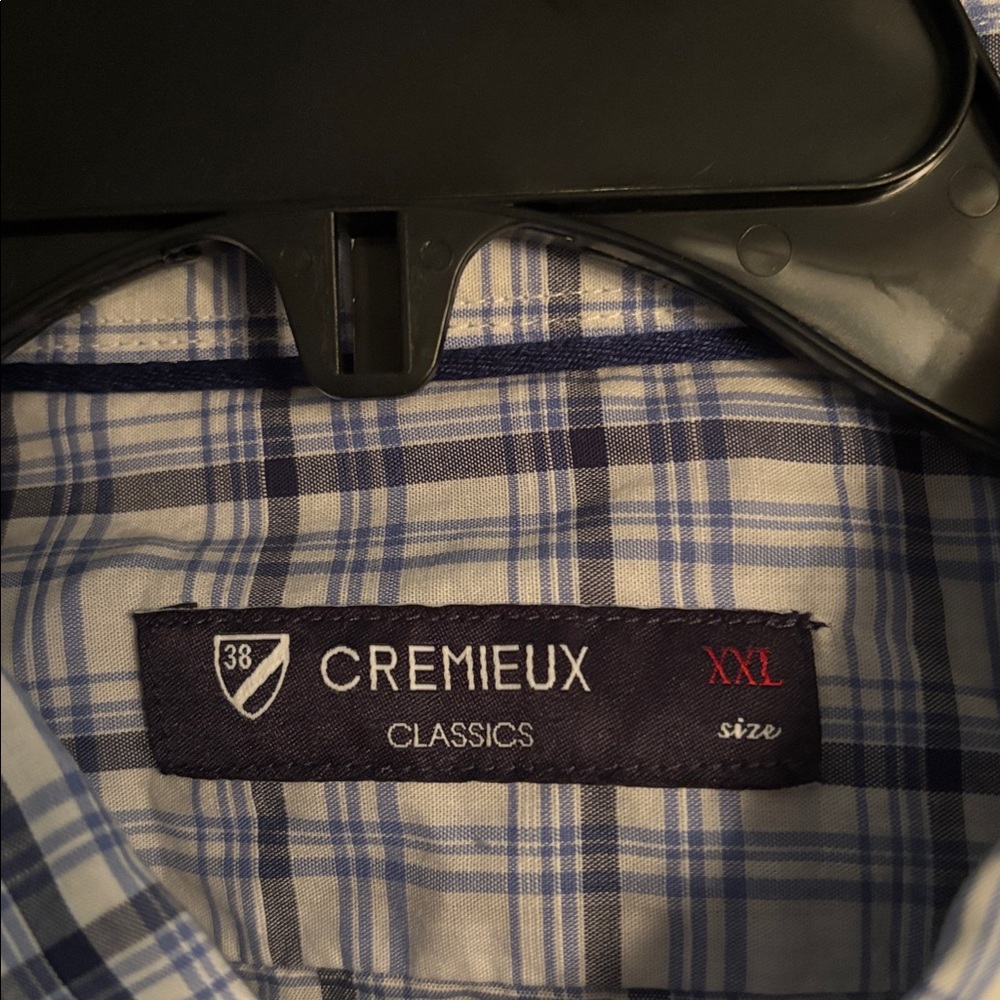 Cremieux Men's Light Blue and White Plaid Button-Down Shirt - Picture 3 of 7